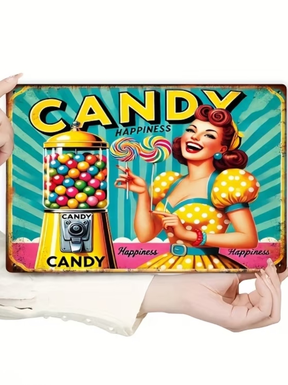Retro Candy Gumball Machine Metal Wall Sign New Wall Decor